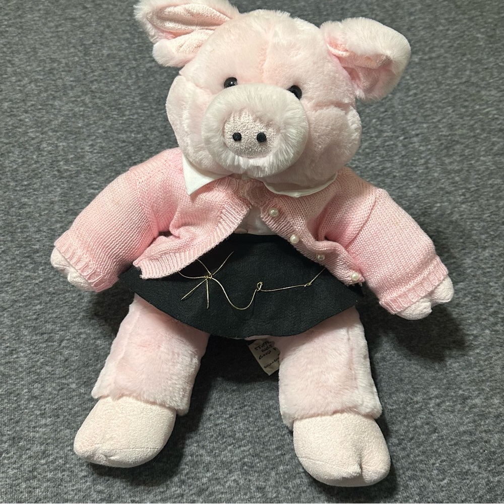 Build-A-Bear Workshop Pink Pig Wire Ears Curly Tail 17" Retired BABW BAB